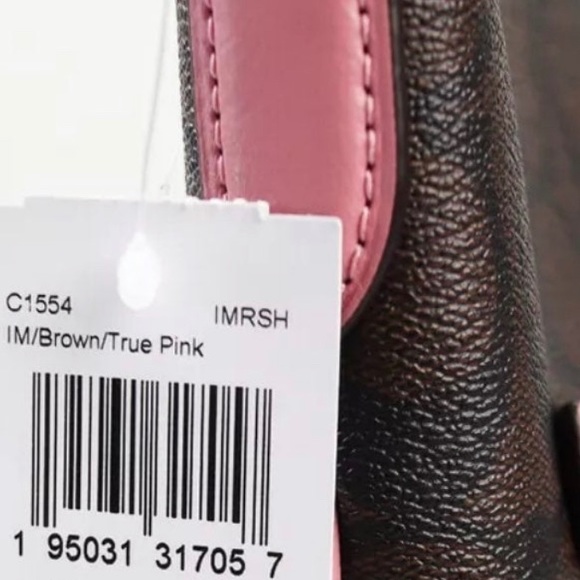 NWT Coach Signature Crossbody bag Brown/True Pink - Picture 3 of 7